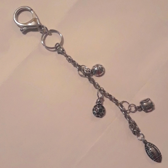 SPORTS Key Chain Fob Football Basketball Soccer. Hand Crafted. BgJ - Picture 3 of 7